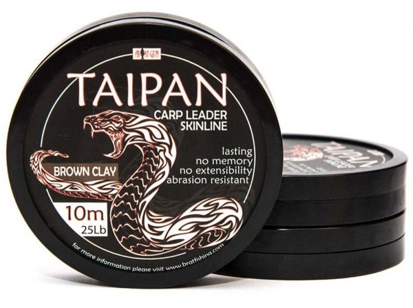 TAIPAN CARP LEADER SKINLINE BROWN CLAY 10 m 15 Lb