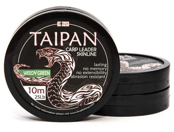 TAIPAN CARP LEADER SKINLINE WEEDY GREEN 10 m 15 Lb