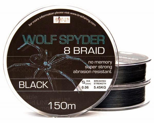 WOLF SPYDER 8 BRAID BLACK 150 m 0.05 mm
