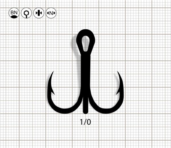 Y - SYMMETRIC EAGLE ROUND BEND 1/0 BN / 25 шт.